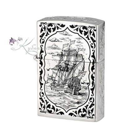 Зажигалка Zippo, корабль и маяк (Новинка)