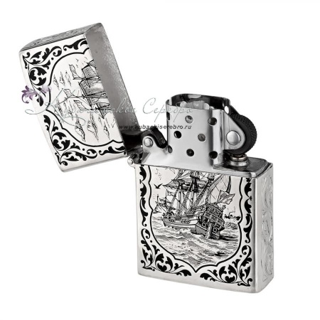Зажигалка Zippo, корабль и маяк (Новинка)
